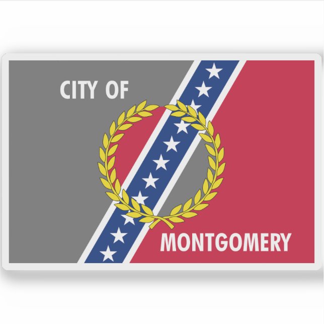 Flag of Montgomery, Alabama, USA Sticker (Front)