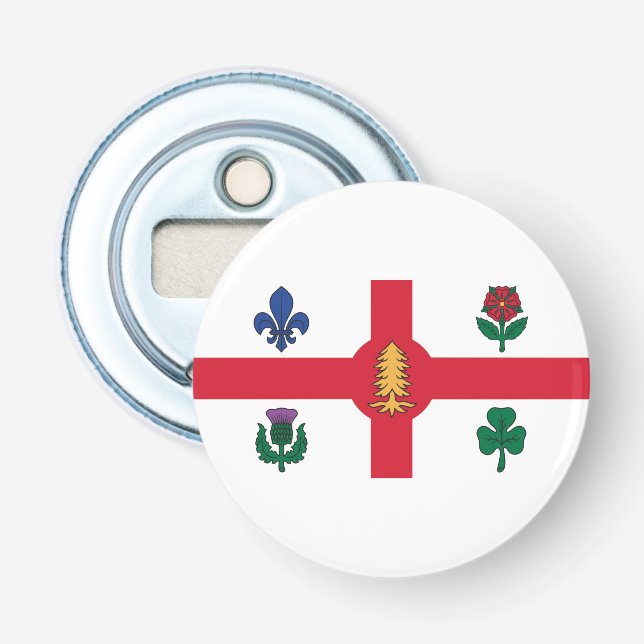 Flag of Montreal, Quebec Bottle Opener (Front)