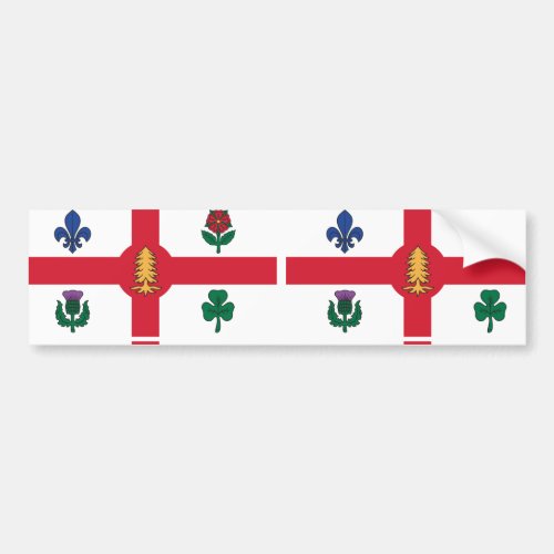 Flag of Montreal Quebec Bumper Sticker