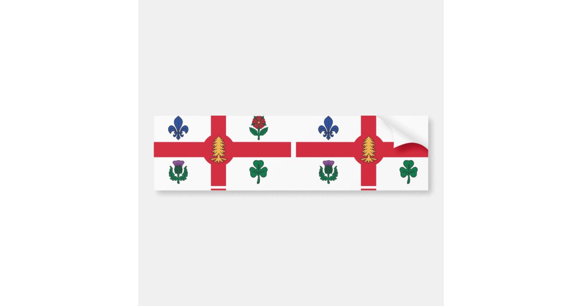 Flag of Montreal, Quebec Bumper Sticker | Zazzle.com