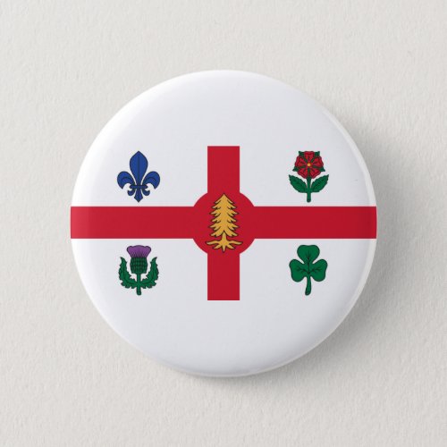 Flag of Montreal Quebec Button