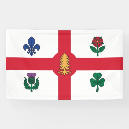 Flag of Montreal Quebec Canada Banner