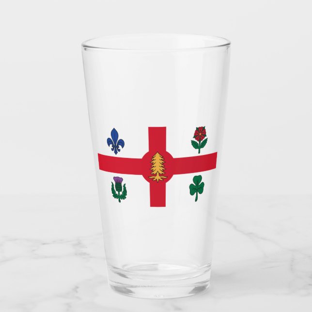 Flag of Montreal (Quebec, Canada) Glass (Front)
