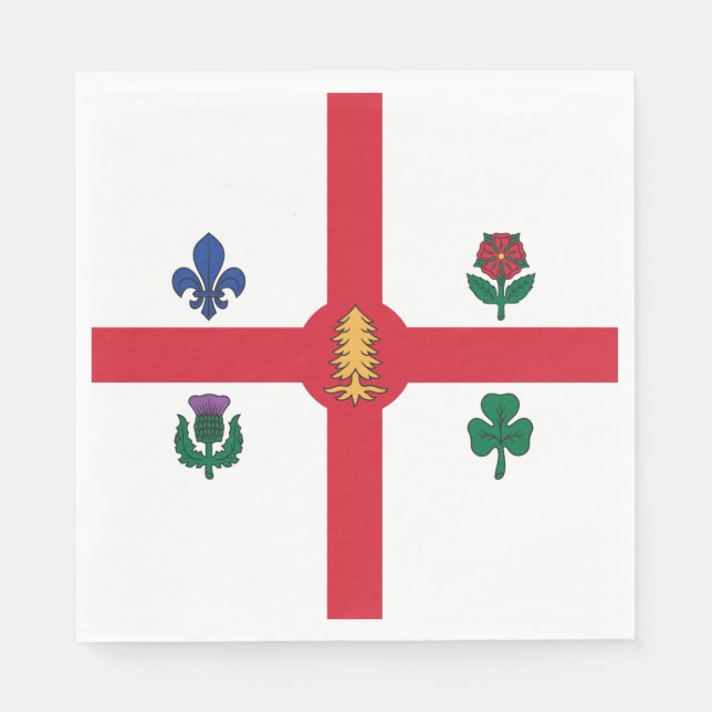 Flag of Montreal (Quebec, Canada) Napkins (Front)
