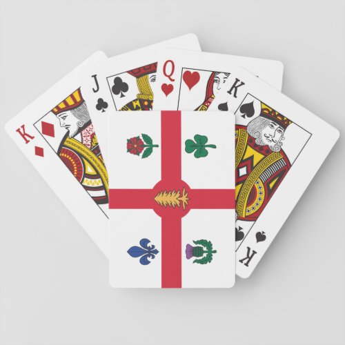 Flag of Montreal Quebec Canada Poker Cards