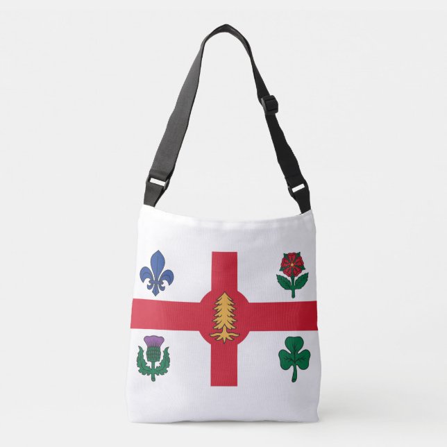 Flag of Montreal, Quebec Crossbody Bag (Front)