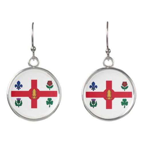 Flag of Montreal Quebec Earrings