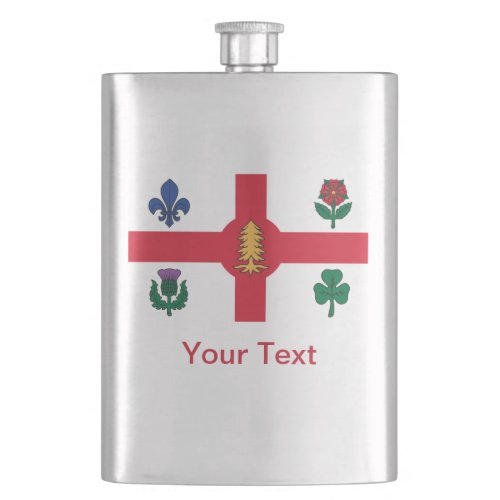 Flag of Montreal Quebec Flask