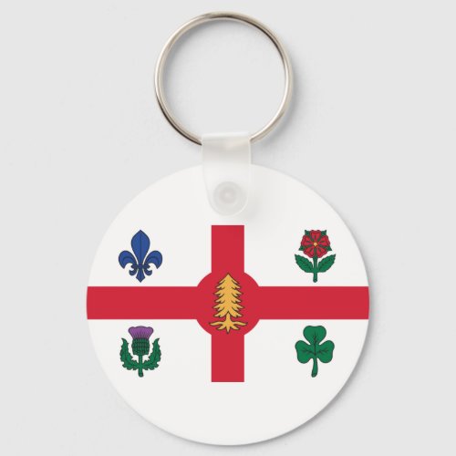 Flag of Montreal Quebec Keychain
