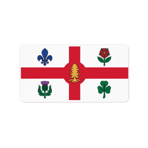 Flag of Montreal Quebec Label