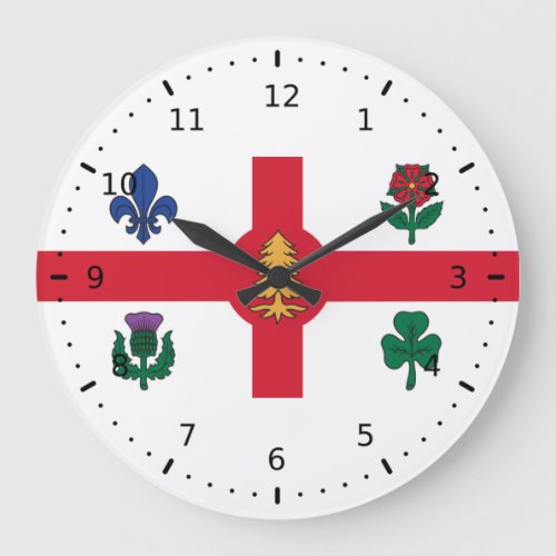 Flag of Montreal Quebec Large Clock