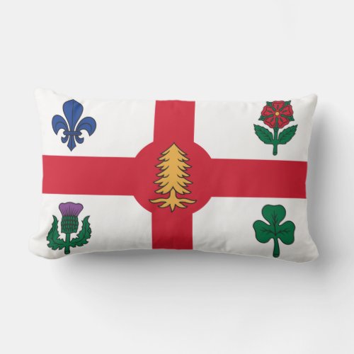 Flag of Montreal Quebec Lumbar Pillow