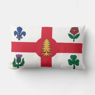 Flag of Montreal, Quebec Lumbar Pillow