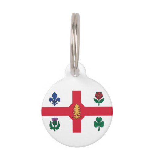 Flag of Montreal Quebec Pet ID Tag