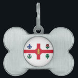 Flag of Montreal, Quebec Pet ID Tag<br><div class="desc">Pet Tag with the flag of Montreal,  the most populous city in the province of Quebec,  Canada. A white flag with a red cross,  a white pine,  a blue Fleur-de-lys,  a red Rose of Lancaster,  a shamrock,  and a thistle</div>