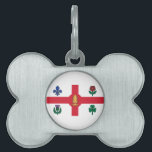 Flag of Montreal, Quebec Pet ID Tag<br><div class="desc">Pet Tag with the flag of Montreal,  the most populous city in the province of Quebec,  Canada. A white flag with a red cross,  a white pine,  a blue Fleur-de-lys,  a red Rose of Lancaster,  a shamrock,  and a thistle</div>