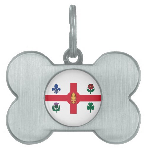 Flag of Montreal Quebec Pet ID Tag