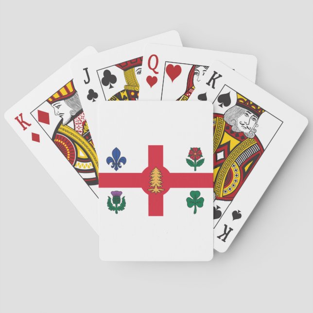 Flag of Montreal, Quebec Poker Cards (Back)