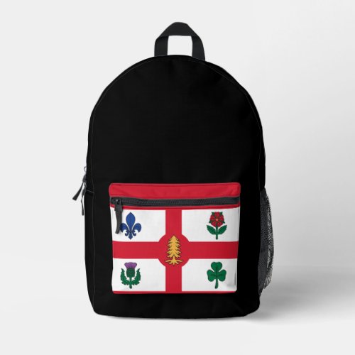 Flag of Montreal Quebec Printed Backpack