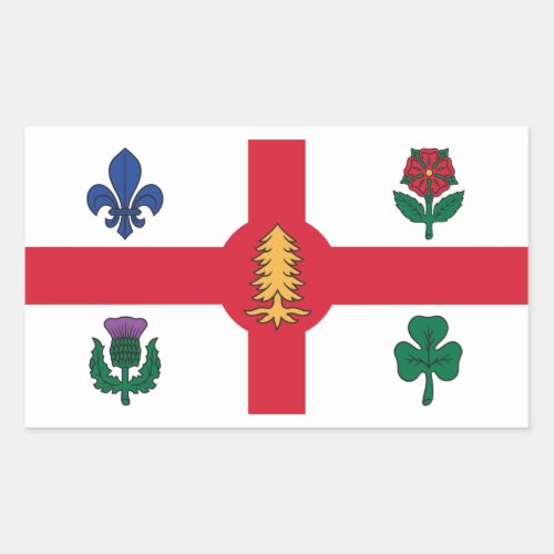 Flag of Montreal Quebec Rectangular Sticker