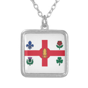 Flag of Montreal, Quebec Silver Plated Necklace