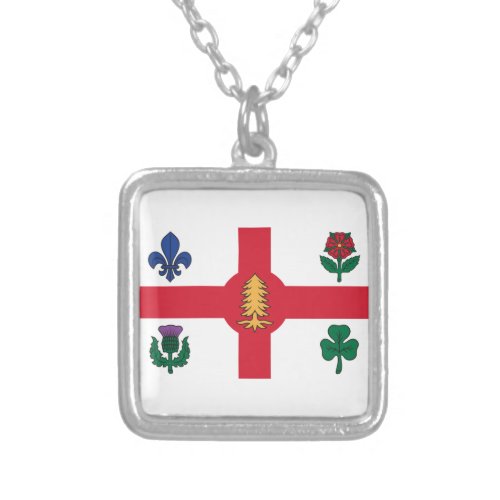 Flag of Montreal Quebec Silver Plated Necklace