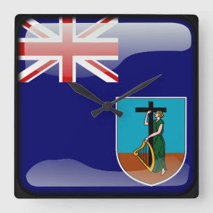Flag of Montserrat Square Wall Clock