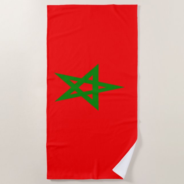Flag of Morocco Beach Towel (Front)
