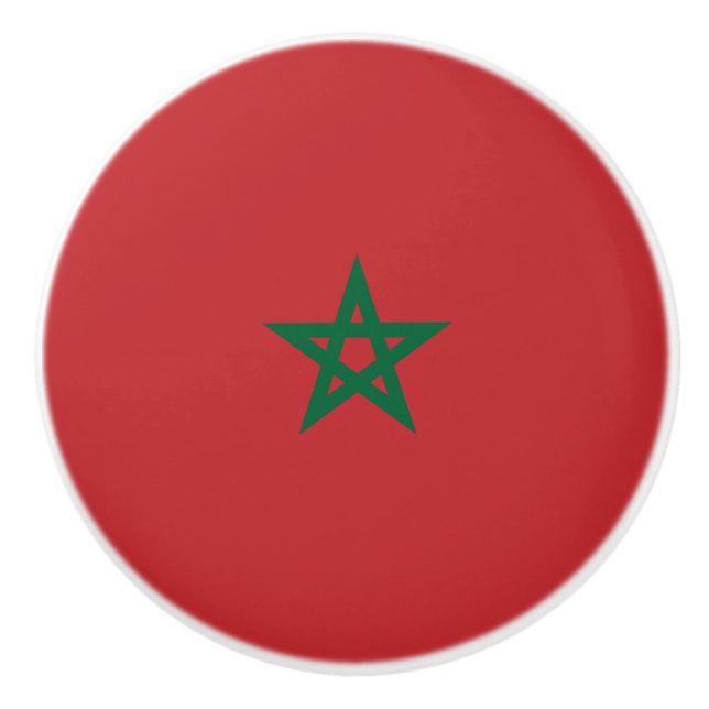Flag of Morocco Ceramic Knob (Front)