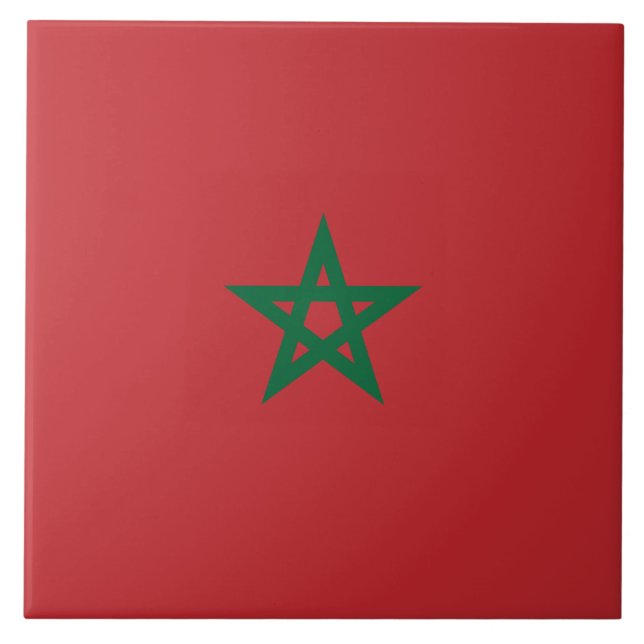 Flag of Morocco Ceramic Tile (Front)