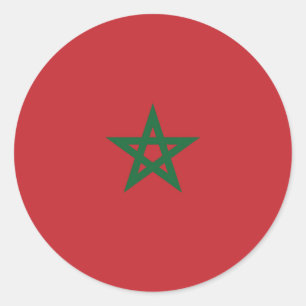 Flag of Morocco Classic Round Sticker