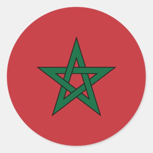 Flag of Morocco Classic Round Sticker