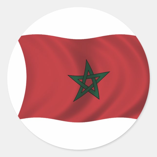 Flag of Morocco Classic Round Sticker (Front)