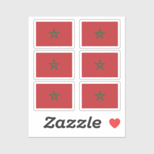Flag of Morocco Collection pack of 6 Sticker