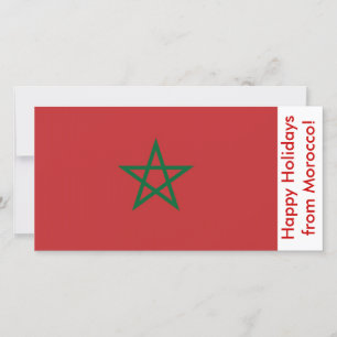 Flag of Morocco, Happy Holidays from Morocco Holiday Card