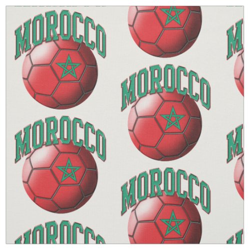 Flag of Morocco Moroccan Soccer Ball Pattern Fabric