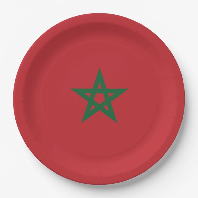 Flag of Morocco Paper Plates (Front)