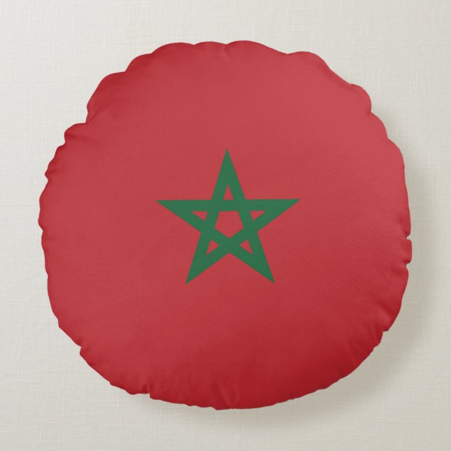 Flag of Morocco Round Pillow (Front)