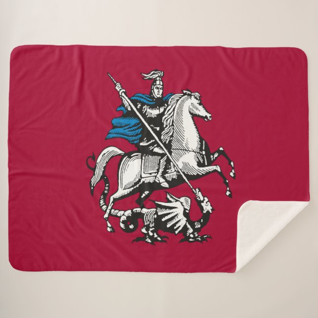 Flag of Moscow (Russian Capital City) Sherpa Blanket (Front (Horizontal))