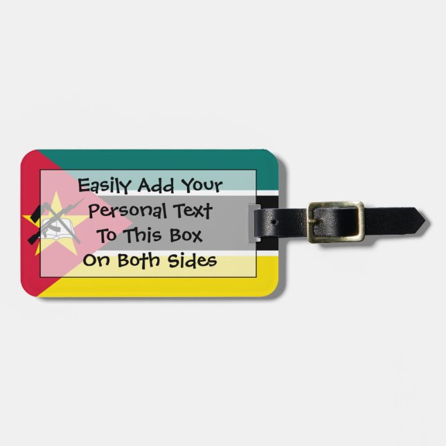 Flag of Mozambique Easy ID Personal Luggage Tag (Front Horizontal)