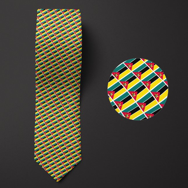 Flag of Mozambique Pattern Neck Tie (Creator Uploaded)