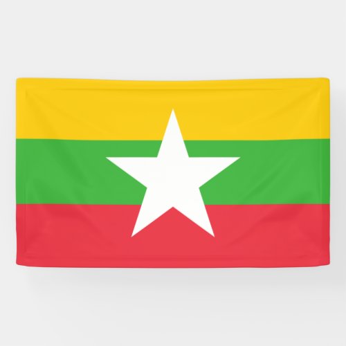 Flag of Myanmar Burma Banner