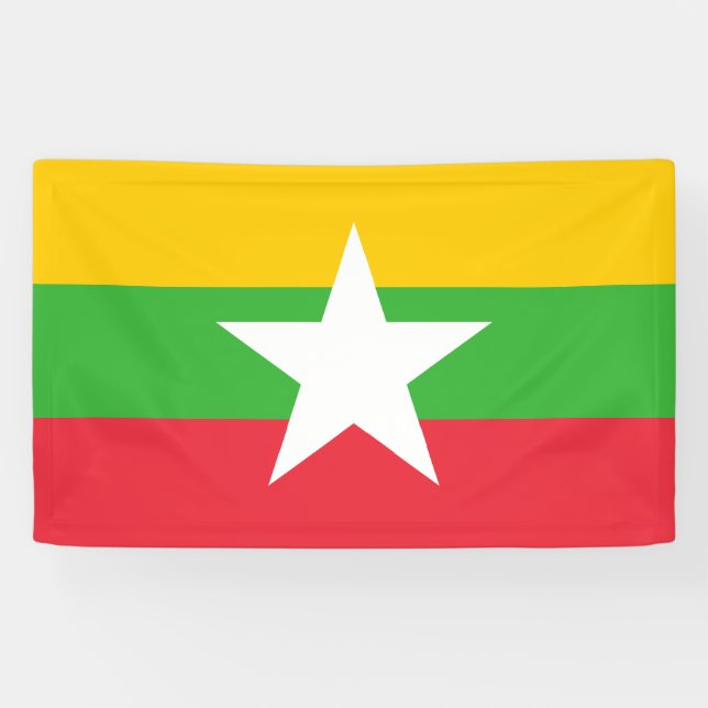 Flag of Myanmar (Burma) Banner (Horizontal)