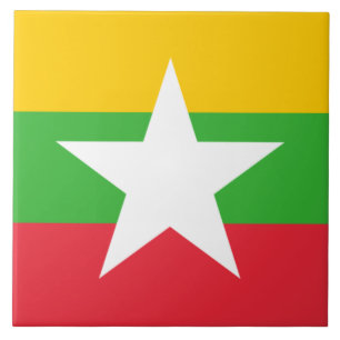 Flag of Myanmar (Burma) Ceramic Tile