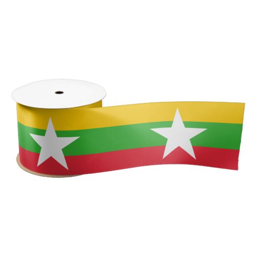 Flag of Myanmar Burma Satin Ribbon