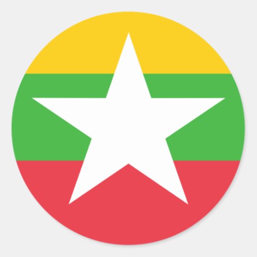 Flag of Myanmar Classic Round Sticker