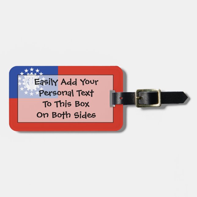 Flag of Myanmar Easy ID Personal Luggage Tag (Front Horizontal)