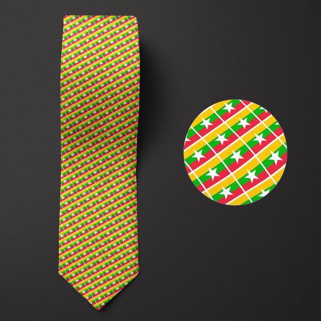 Flag of Myanmar Pattern Neck Tie (Creator Uploaded)