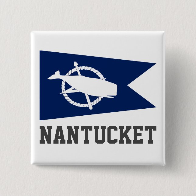 Flag of Nantucket, Massachusetts Button (Front)
