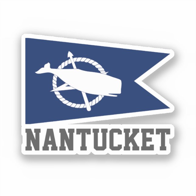 Flag of Nantucket, Massachusetts Sticker (Front)